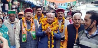 सतपुली में बीजेपी प्रदेश अध्यक्ष बंशीधर भगत का हुआ जोरदार स्वागत bansidhar-bhagat