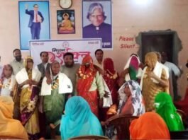 महिला उन्नति संस्था द्वारा महिला दिवस पर आयोजित गृहलक्ष्मी कार्यक्रम में बुजुर्ग महिलाओं को किया सम्मानित mahila-divas-samman