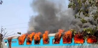 नई दिल्ली से देहरादून आ रही शताब्दी एक्सप्रेस में लगी भीषण आग Dehradun-shatabdi-express-train-coach-caught-fire- near-kansro-range