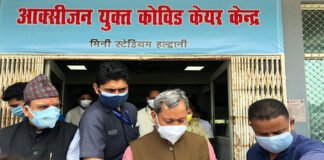 मुख्यमंत्री ने मिनी स्टेडियम हल्द्वानी में संचालित कोविड चिकित्सालय तथा डीआरडीओ द्वारा बनाए जा रहे कोविड अस्पताल का किया निरीक्षण CM inspects covid Hospital operated at Mini Stadium Haldwani