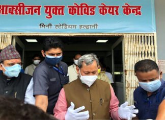 मुख्यमंत्री ने मिनी स्टेडियम हल्द्वानी में संचालित कोविड चिकित्सालय तथा डीआरडीओ द्वारा बनाए जा रहे कोविड अस्पताल का किया निरीक्षण CM inspects covid Hospital operated at Mini Stadium Haldwani
