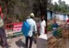 कोरोना के खिलाफ जंग: ग्राम प्रधान के नेतृत्व में ग्राम पंचायत में किया गया सैनिटाइजेशन Sanitization done in Gram Panchayat under the leadership of Gram Pradhan