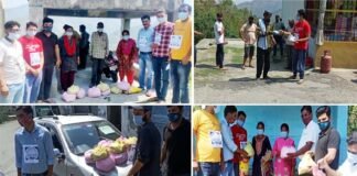 कोरोना काल : सेवाभाव कार्यक्रम के तहत संयुक्त मोर्चा ने एकेश्वर ब्लॉक में बांटे खाद्यान्न किट United Front distributed food kit