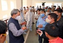 गढ़वाल भ्रमण पर श्रीनगर पहुंचे सीएम तीरथ बोले, राज्य में नहीं होगी ऑक्सीजन की कमी covid-hospital-srinagar-garhwal