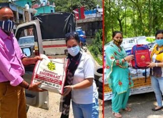 फाउंडेशन शुरुआत ने ग्रामीण सेवा मिशन के तहत रिखणीखाल ब्लॉक के गांवों में बांटी कोरोना राहत सामाग्री faundation-surwaat