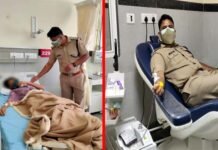 सतपुली थानाध्यक्ष संतोष पैथवाल में बीमार बालिका को रक्तदान कर निभाया मानवता का धर्म sho-santosh-paithwal