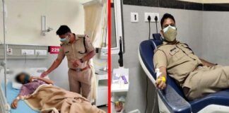 सतपुली थानाध्यक्ष संतोष पैथवाल में बीमार बालिका को रक्तदान कर निभाया मानवता का धर्म sho-santosh-paithwal