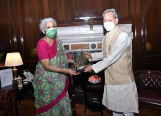 मुख्यमंत्री तीरथ सिंह रावत ने केन्द्रीय वित्त मंत्री निर्मला सीतारमण से की भेंट, जीएसटी कम्पनसेशन को 5 साल बढ़ाने का किया अनुरोध Finance Minister Nirmala Sitharaman