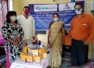 भीमा केयर्स द्वारा गांव-गांव जाकर बांटे गए मास्क, मास्क, सैनिटाइजर एवं आवश्यक दवाएं Masks, sanitizers and essential medicines distributed by Bhima Cares