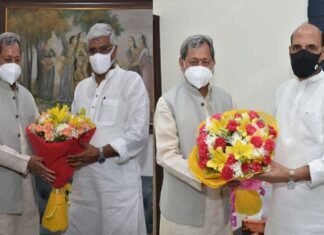 मुख्यमंत्री तीरथ सिंह रावत ने नई दिल्ली में रक्षा मंत्री, जल शक्ति मंत्री तथा चीफ ऑफ डिफेंस स्टाफ बिपिन रावत से की मुलाकात cm-tirath