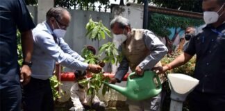 मुख्यमंत्री तीरथ सिंह रावत ने विश्व पर्यावरण दिवस पर नई दिल्ली स्थित उत्तराखण्ड सदन के प्रांगण में किया वृक्षारोपण cm-tirath-delhi