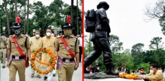 मुख्यमंत्री पुष्कर सिंह धामी ने चीड़बाग शौर्य स्थल में पुष्पचक्र अर्पित कर शहीद सैनिकों को श्रद्धांजलि दी Chirbagh Shaurya Sthal