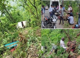 सतपुली के नजदीक खाई में गिरा मैक्स वाहन, 9 लोग घायल Max vehicle fell in a ditch near Satpuli
