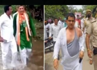 फूटा गुस्सा : भाजपा नेताओं की पब्लिक ने की किरकिरी, एक के कपड़े फाड़े तो दूसरे को पानी में घुमाया