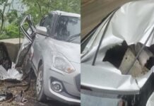 तोता घाटी में कल दोपहर कार के ऊपर पत्थर गिरने से हुए हादसे में घायल डिग्री कॉलेज के प्रवक्ता की मौत car-accident-tota-ghati