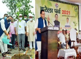 हरेला पर्व के अवसर पर मुख्यमंत्री पुष्कर सिंह धामी ने एमडीडीए सिटी पार्क में किया वृक्षारोपण harela-parv-cm-dhami