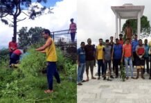 वीर चन्द्र सिंह गढ़वाली की प्रतिमा स्थल पर स्वच्छता अभियान चलाकर लिया पर्यावरण सरक्षंण का संकल्प Cleanliness-campaign