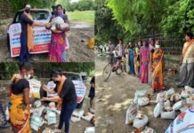 शिक्षा से शिखर तक एनजीओ व रोटरी क्लब वैशाली द्वारा वसुंधरा की बस्तियों के जरूरतमंद परिवारों बांटा गया राशन Shiksha-to-Shikhar-NGO