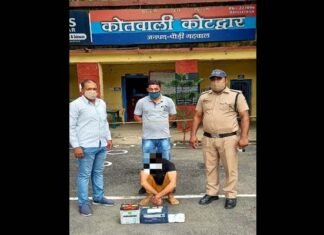 कोटद्वार शहर में हुई चोरी का घटना का खुलासा, एक अभियुक्त गिरफ्तार kotdwar-thana