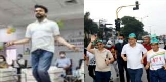 खेल मंत्री अनुराग ठाकुर रस्सी कूदे, तो सीएम धामी ने दौड़ लगाकर दिया फिट रहने का संदेश sports-day