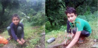 जब बच्चों ने भी लोक गायक नरेन्द्र सिंह नेगी के जन्मदिन पर लगाए वृक्ष नरेन्द्र सिंह नेगी plantation on Narendra Singh Negi