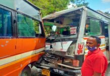 सतपुली-कोटद्वार रोड़ पर दो बसों की आपस में भिड़ंत bas accident satpuli-kotdwar road