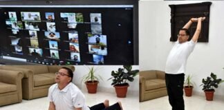 मुख्यमंत्री पुष्कर धामी ने सूर्य नमस्कार कर बताई योग की उपयोगिता cm-dhami-yoga