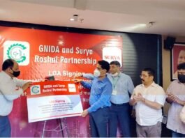ग्रेटर नोएडा वासियों को दिवाली पर मिल जाएगा स्मार्ट एलईडी लाइट का तोहफा, सालभर में 70 हजार एलईडी से रोशन होंगी ग्रेनो की सड़कें, बिजली चोरी पर लगेगी रोक gnida-and-surya-soshni-partnership