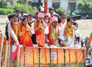 मुख्यमंत्री पुष्कर सिंह धामी ने ऋषिकेश में जन आशीर्वाद रैली में किया प्रतिभाग cm pushkar dhami participated in public blessing rally in rishikesh