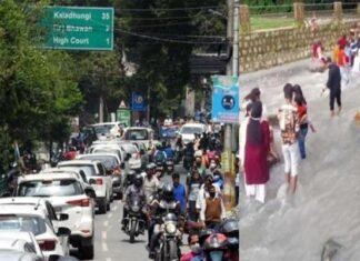 उत्तराखंड : वीकेंड पर पर्यटकों की आवाजाही बढ़ने से कई शहरों में लगा रहा जाम weekend jam in mussoorie and nainital