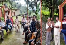 भाजपा के पूर्व जिलाध्यक्ष राजकुमार पोरी ने किया क्षेत्र भ्रमण, थानेश्वर महादेव मंदिर प्रांगण में चौपाल लगा सरकार की जनकल्याणकारी नीतियों से ग्रामीणों को कराया अवगत