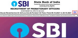 SBI PO Recruitment 2021: एसबीआई में PO के 2056 पदों पर निकली भर्ती, यहां देखें भर्ती का नोटिफिकेशन व अन्य डिटेल SBI-RECRUITMENT OF PROBATIONARY OFFICERS