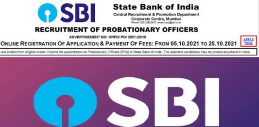 SBI-RECRUITMENT OF PROBATIONARY OFFICERS