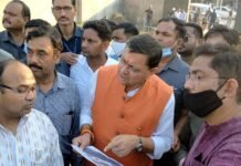 मुख्यमंत्री धामी ने खटीमा पहुंचकर विभिन्न कार्यों का किया स्थलीय निरीक्षण, अधिकारियों को दिये जरुरी निर्देश