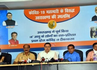 18 साल से ऊपर को 100% कोविड-19 वैक्सीन की प्रथम डोज लगाने वाला राज्य बना उत्तराखंड : सीएम धामी 18 साल से ऊपर को 100% कोविड-19 वैक्सीन की प्रथम डोज लगाने वाला राज्य बना उत्तराखंड