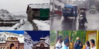 बारिश-बर्फबारी का कहर : लगातार हो रही बारिश से उत्तराखंड में जनजीवन अस्त-व्यस्त, चारधाम यात्री और सैकड़ों वाहन सड़कों पर फंसे rain and snowfall in Uttarakhand
