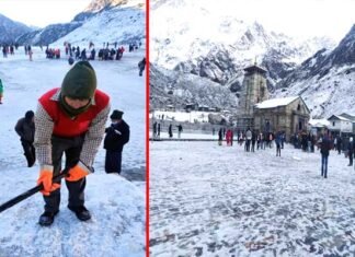 उत्तराखंड में मौसम हुआ सर्द, केदारनाथ धाम में भारी बर्फबारी, हैलीपेड सहित यात्रा मार्ग पर जमी हल्की बर्फ, बर्फबारी के बीच उमड़ रहे श्रद्धालु snowfall-in-Kedarnath-Dham