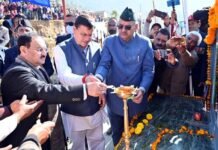 सीएम धामी एवं भाजपा के राष्ट्रीय अध्यक्ष जेपी नड्डा ने चमोली में सैन्यधाम निर्माण हेतु आयोजित शहीद सम्मान यात्रा का शुभारम्भ