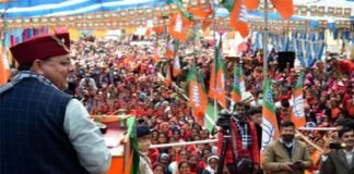 मुख्यमंत्री धामी ने चमोली के विकासखंड नन्दानगर मे 56 करोड़ की विभिन्न योजनाओं का किया लोकार्पण व शिलान्यास cm-dhami-in-ghat-block