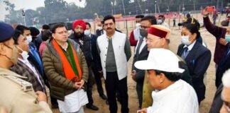 पीएम मोदी की 4 दिसम्बर को प्रस्तावित रैली की व्यवस्थाओं को लेकर सीएम धामी ने परेड ग्राउंड का किया स्थलीय निरीक्षण cm-dhami-in-parade-ground-dehradun