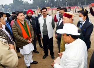 पीएम मोदी की 4 दिसम्बर को प्रस्तावित रैली की व्यवस्थाओं को लेकर सीएम धामी ने परेड ग्राउंड का किया स्थलीय निरीक्षण cm-dhami-in-parade-ground-dehradun