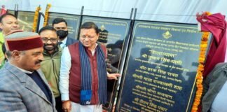 मुख्यमंत्री धामी ने विकासखण्ड कंडीसौड में 1 अरब 41 करोड़ की कुल 21 योजनाओं का किया शिलान्यास