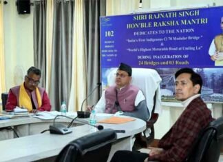 केंद्रीय रक्षा मंत्री राजनाथ सिंह ने बीआरओ द्वारा निर्मित 24 पुल और तीन सड़कों का किया वर्चुअल लोकार्पण राजनाथ सिंह