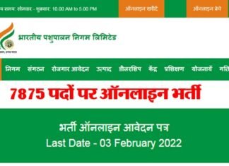 पशुपालन निगम में 10वीं,12वीं तथा स्नातक के लिए 7875 पदों पर निकली भर्ती, यहाँ करें ऑनलाइन आवेदन BPNL Vacancy 2022