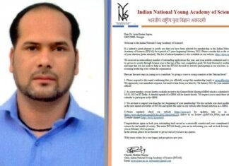 भारतीय युवा विज्ञान अकादमी में चयनित होने वाले उत्तराखंड के पहले युवा वैज्ञानिक बने डॉ. अरुण जुगरान INYAS 2022