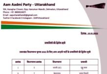 उत्तराखंड में आम आदमी पार्टी ने 18 प्रत्याशियों की दूसरी लिस्ट जारी की, देखें किसको कहां से मिला टिकट