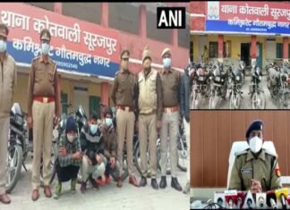 बाइक चोरी करने वाले गैंग के 3 अभियुक्त गिरफ्तार,20 बाइक बरामद,फर्जी नंबर प्लेट लगाकर देहात क्षेत्र में बेचते थे