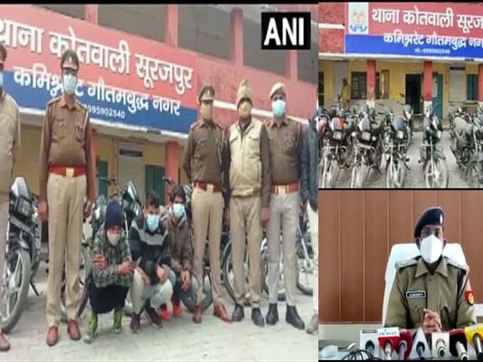 बाइक चोरी करने वाले गैंग के 3 अभियुक्त गिरफ्तार,20 बाइक बरामद,फर्जी नंबर प्लेट लगाकर देहात क्षेत्र में बेचते थे