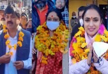 नामांकन के आखिरी दिन जिला मुख्यालय पौड़ी में उमड़ी भीड़, गणेश गोदियाल, ऋतु खंडूड़ी, अनुकृति गुंसाई सहित इन 28 ने कराया नामांकन ganesh godiyal anukriti gusain nomination