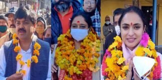 नामांकन के आखिरी दिन जिला मुख्यालय पौड़ी में उमड़ी भीड़, गणेश गोदियाल, ऋतु खंडूड़ी, अनुकृति गुंसाई सहित इन 28 ने कराया नामांकन ganesh godiyal anukriti gusain nomination